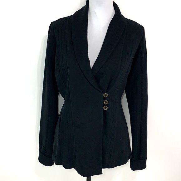 Lucky Brand Sweaters - Lucky Brand Lucky Lotus buttoned black cardigan